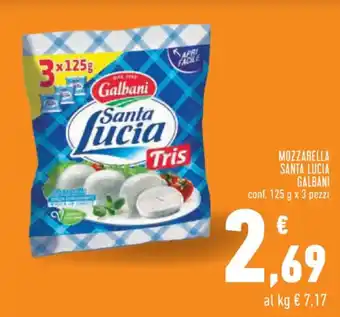 Conad MOZZARELLA SANTA LUCIA GALBANI conf. 125 g x 3 pezzi offerta