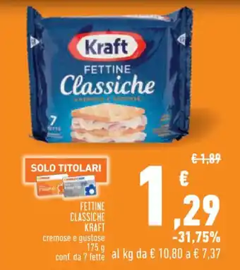 Conad FETTINE CLASSICHE KRAFT cremose e gustose 175 g conf. da 7 fette offerta