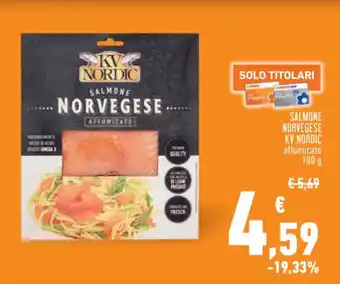 Conad SALMONE NORVEGESE KV NORDIC affumicato 100 g offerta