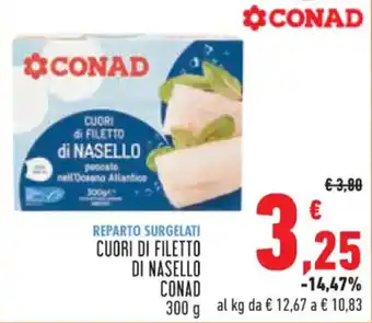 Conad CUORI DI FILETTO DI NASELLO CONAD 300 g offerta