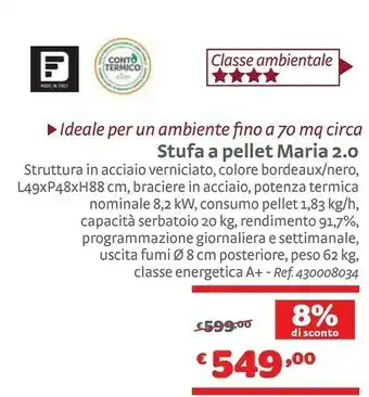 Bricocenter Stufa A Pellet Maria offerta