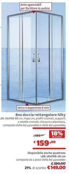 Box Doccia Rettangolare Niky