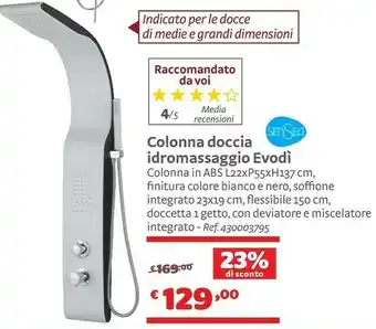 Bricocenter Evodi Colonna Doccia Idromassaggio offerta