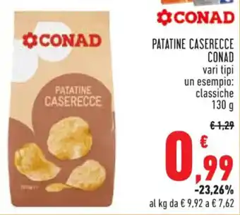 Conad PATATINE CASERECCE CONAD 130 g offerta