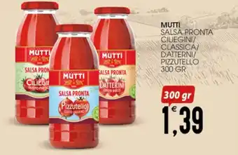 SpesAmica MUTTI SALSA PRONTA CILIEGINI/ CLASSICA/ DATTERNI/ PIZZUTELLO 300 GR offerta
