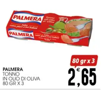 PALMERA TONNO IN OLIO DI OLIVA 80 GR X 3