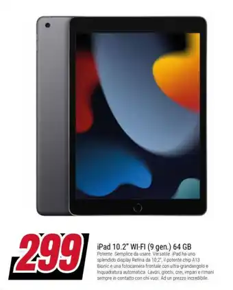 Trony iPad 10.2" WI-FI (9 gen.) 64 GB offerta