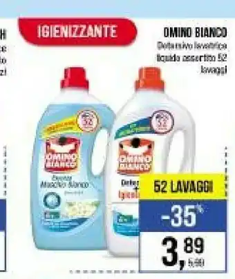 Caddy's Omino Bianco Detersivo Lavatrice Liquido Muschio Bianco 52 Lavaggi offerta