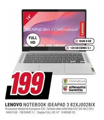 Trony LENOVO NOTEBOOK IDEAPAD 3 82XJ0028IX offerta