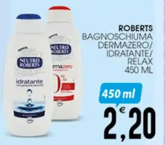 ROBERTS BAGNOSCHIUMA DERMAZERO/ IDRATANTE/ RELAX 450 ML