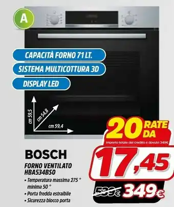 Fiducia & Convenienza Bosch Serie 4 HBA534BS0 Forno Forno Elettrico 71 L Acciaio Inossidabile A offerta