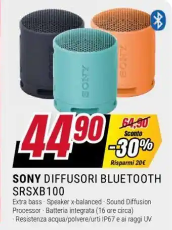SONY DIFFUSORI BLUETOOTH SRSXB100