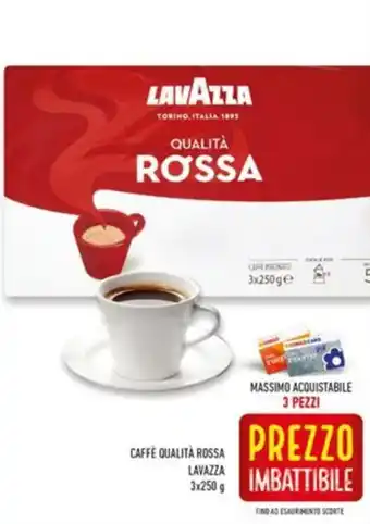 Conad Superstore CAFFÈ QUALITÀ ROSSA LAVAZZA 3x250 g offerta