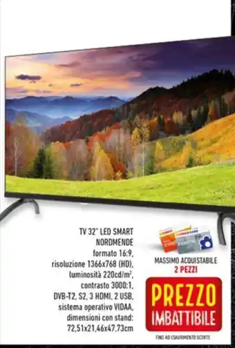 Conad Superstore TV 32" LED SMART NORDMENDE offerta