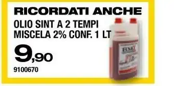 Bricofer Olio Sint A 2 Tempi Miscela 2% Conf 1 Lt offerta