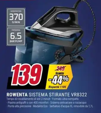 Trony ROWENTA SISTEMA STIRANTE VR8322 offerta