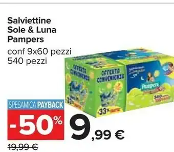 Carrefour Pampers Salviettine Sole & Luna offerta