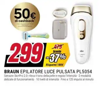 Trony BRAUN EPILATORE LUCE PULSATA PL5054 offerta