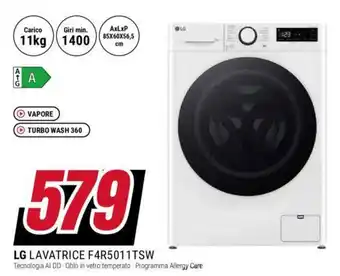 Trony LG LAVATRICE F4R5011TSW offerta