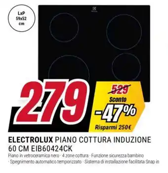 Trony ELECTROLUX PIANO COTTURA INDUZIONE 60 CM EIB60424CK offerta