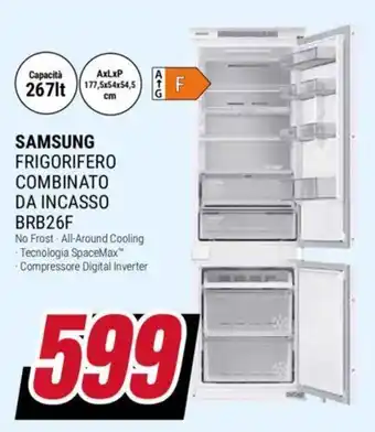 SAMSUNG FRIGORIFERO COMBINATO DA INCASSO BRB26F