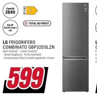Trony LG FRIGORIFERO COMBINATO GBP32DSLZN offerta