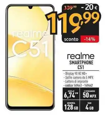 Sinergy realme SMARTPHONE C51 offerta