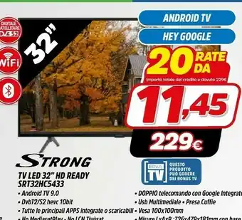 Fiducia & Convenienza Strong TV LED HD READY SRT32HC433 offerta