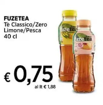 Ipercoop FUZETEA Tè Classico/Zero Limone/Pesca 40 cl offerta