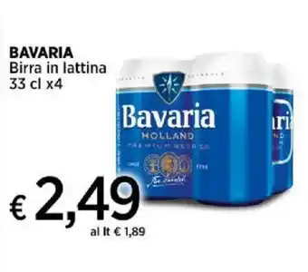 Ipercoop BAVARIA Birra in lattina 33 cl x4 offerta