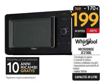 Whirlpool MICROONDE JC218BL