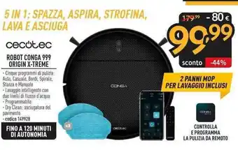 Sinergy cecotec ROBOT CONGA 999 ORIGIN X-TREME offerta