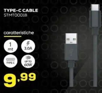 Euronics STEALTH TYPE-C CABLE STMT0001B offerta