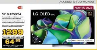 Euronics LG OLED evo 55'' OLED55C34 offerta