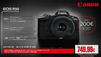 Euronics Canon EOS R50 offerta