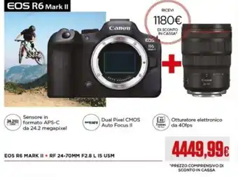 Euronics Canon EOS R6 MARK II +RF 24-70MM F2.8 L IS USM offerta