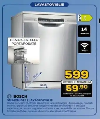 Euronics BOSCH SMS4EMI02E I LAVASTOVIGLIE offerta