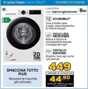 Euronics Lavatrice con Vapore Igienizzante offerta