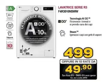 Euronics LG LAVATRICE SERIE R3 F4R3010NSWW offerta