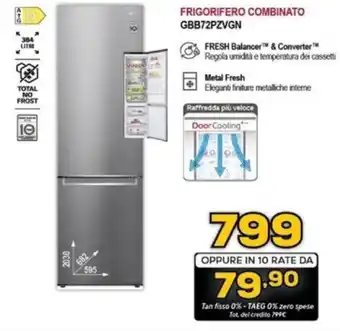 Euronics LG FRIGORIFERO COMBINATO GBB72PZVGN offerta
