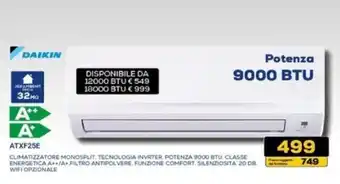 Euronics DAIKIN ATXF25E CLIMATIZZATORE MONOSPLIT offerta