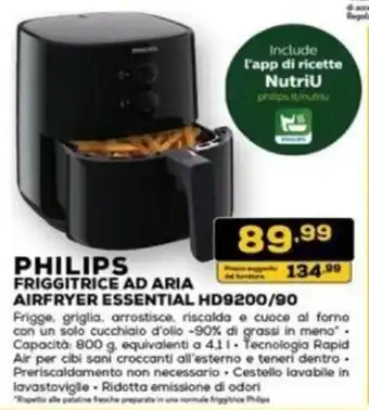 Euronics PHILIPS FRIGGITRICE AD ARIA AIRFRYER ESSENTIAL HD9200/90 offerta