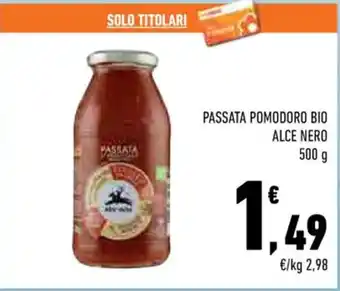 Conad PASSATA POMODORO BIO ALCE NERO 500 g offerta