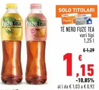 Conad TÈ NERO FUZE TEA vari tipi 1,25 l offerta
