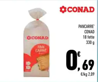 PAN CARRE CONAD 18 fette 330 g