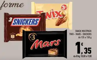 Conad SNACK MULTIPACK TWIX-MARS - SNICKERS da 135 a 150 g offerta