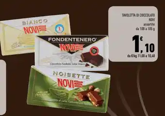 Conad TAVOLETTA DI CIOCCOLATO NOVI assortite da 100 a 105 g offerta