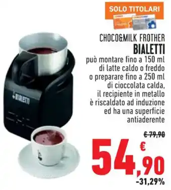 Conad CHOCO&MILK FROTHER BIALETTI offerta