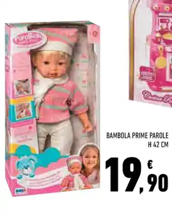 Conad BAMBOLA PRIME PAROLE H 42 CM offerta