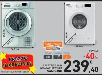 LAVATRICE SLIM WW60A3120WE/ET SAMSUNG
